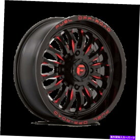 ホイール　4本セット 18x7 Fuel UTV D822 ARC UTV GLOSS BLACK MILLED REDホイール4x137（13mm）セット4 18x7 Fuel UTV D822 Arc UTV Gloss Black Milled Red Wheels 4x137 (13mm) Set of 4