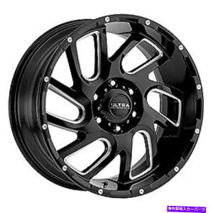 �z�C�[���@4�{�Z�b�g 17x9�E���g��221bm�J�[�l�[�W�O���X�u���b�N�~�����O�z�C�[��6x5.5�i18mm�j�Z�b�g4 17x9 Ultra 221BM Carnage Gloss Black Milled Wheels 6x5.5 (18mm) Set of 4�y���s�A���i�z