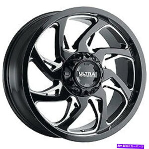 �z�C�[���@4�{�Z�b�g 17x9�E���g��230bm�����O���X�u���b�Nw/�~���z�C�[��6x135�i12mm�j�Z�b�g4�̃Z�b�g 17x9 Ultra 230BM Villain Gloss Black w/Milled Wheels 6x135 (12mm) Set of 4�y���s�A���i�z