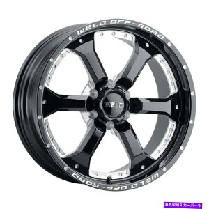 zC[@4{Zbg 20x9nڃIt[hw125Oi_6ނ̍ӃzC[6x135i0mmjZbg4 20x9 WELD Off-Road W125 Granada Six Black Milled Wheels 6x135 (0mm) Set of 4
