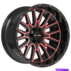 �z�C�[���@4�{�Z�b�g 20x10 worx 818mbr�}�b�g�u���b�N/���b�h�z�C�[��5x5�i-19mm�j�Z�b�g4�̃Z�b�g 20x10 Worx 818MBR Matte Black/Red Wheels 5x5 (-19mm) Set of 4