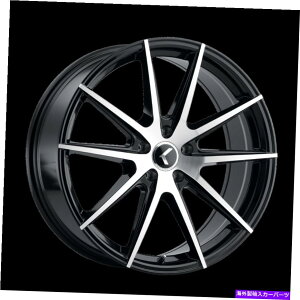 �z�C�[���@4�{�Z�b�g 20x8.5 Kraze Turismo�u���b�N/�@�B���H�z�C�[��5x112�i38mm�j�Z�b�g4 20x8.5 KRAZE Turismo Black/Machined Wheels 5x112 (38mm) Set of 4