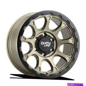 �z�C�[���@4�{�Z�b�g 17x8.5�_�[�e�B���C�t�h���t�^�[�}�b�g�S�[���h�z�C�[��5x5�i-6mm�j�Z�b�g4�̃Z�b�g 17x8.5 DIRTY LIFE DRIFTER Matte Gold Wheels 5x5 (-6mm) Set of 4
