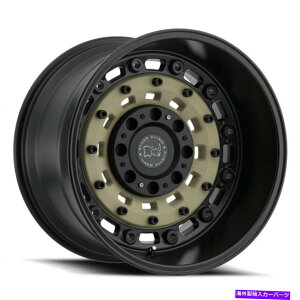 ホイール 4本セット 16x8ブラックホイール上の黒いサイアーセナル砂6x130(38mm)セット4 16x8 Black Rhino Arsenal Sand On Black Wheels 6x130 (38mm) Set of 4
