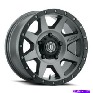 �z�C�[���@4�{�Z�b�g 17x8.5�A�C�R���������o�E���h�`�^���z�C�[��5x5.5�i0mm�j�Z�b�g4 17x8.5 Icon Alloys Rebound Titanium Wheels 5x5.5 (0mm) Set of 4
