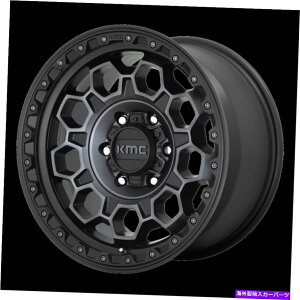 zC[@4{Zbg 17x9 kmc km545gbNTeubNw/DF̃eBgzC[6x120i18mmjZbg4 17x9 KMC KM545 Trek Satin Black W/Gray Tint Wheel 6x120 (18mm) Set of 4