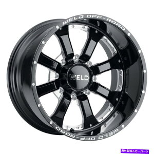 �z�C�[���@4�{�Z�b�g 20x9�n�ڃI�t���[�hw125�O���i�_8�C�̍������Ӄz�C�[��8x6.5�i0mm�j�Z�b�g4 20x9 WELD Off-Road W125 Granada Eight Black Milled Wheels 8x6.5 (0mm) Set of 4