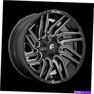 �z�C�[���@4�{�Z�b�g 22x10�R��1PC D773�䕗����̃u���b�N�~�����O�z�C�[��8x6.5�i-18mm�j�Z�b�g4 22x10 Fuel 1PC D773 TYPHOON Gloss Black Milled Wheels 8x6.5 (-18mm) Set of 4�y���s�A���i�z