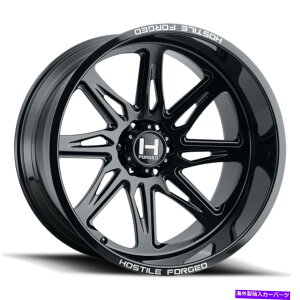 zC[@4{Zbg 22x12GΓIHF07g}z[NubNzC[6x5.5i-44mmjZbg4 22x12 Hostile HF07 Tomahawk Black DIRECTIONAL Wheels 6x5.5 (-44mm) Set of 4