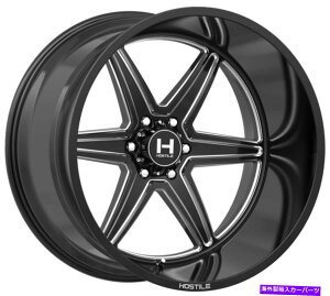 zC[@4{Zbg 24x14GΓIH117Ńu[hJbgiubN~OjzC[6x5.5i-76mmjZbg4 24x14 Hostile H117 Venom Blade Cut (Black Milled) Wheels 6x5.5 (-76mm) Set of 4