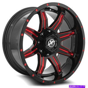 �z�C�[���@4�{�Z�b�g 22x12 XF�I�t���[�hXF-215�O���X�u���b�N�����b�h�z�C�[��5x5/5x5.5�i-44mm�j�Z�b�g4 22x12 XF Off-Road XF-215 Gloss Black & Red Wheels 5x5/5x5.5 (-44mm) Set of 4�y���s�A���i�z