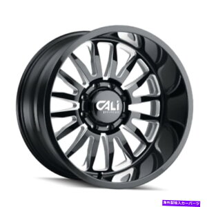 �z�C�[���@4�{�Z�b�g 20x9�J���I�t���[�h�T�~�b�g�u���b�N�~�����O�z�C�[��5x5.5�i0mm�j�Z�b�g4�̃Z�b�g 20x9 CALI OFF-ROAD Summit Black Milled Wheels 5x5.5 (0mm) Set of 4