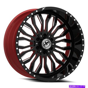 �z�C�[���@4�{�Z�b�g 24x12 XFX�t���[XFX-305���b�h�z�C�[��5x5/5x5.5�i-44mm�j�Z�b�g4��blk�~�� 24x12 XFX Flow XFX-305 Blk Milled W/Red Wheels 5x5/5x5.5 (-44mm) Set of 4�y���s�A���i�z