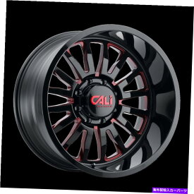 ホイール　4本セット 20x12カリオンロードサミットグロスブラック/レッドホイール6x135（-51mm）セット4 20x12 CALI OFF-ROAD Summit Gloss Black/Red Wheels 6x135 (-51mm) Set of 4