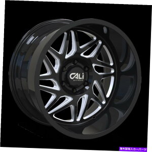 �z�C�[���@4�{�Z�b�g 22x12�J���I�t���[�h�W�F�~�j�u���b�N�~�����O�z�C�[��6x5.5�i-51mm�j�Z�b�g4 22x12 CALI OFF-ROAD Gemini Black Milled Wheels 6x5.5 (-51mm) Set of 4�y���s�A���i�z