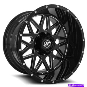 �z�C�[���@4�{�Z�b�g 24x14 XF�I�t���[�hXF-211�O���X�u���b�N�~�����O�z�C�[��8���O�u�����N�i-76mm�j�Z�b�g4 24x14 XF Off-Road XF-211 Gloss Black Milled Wheels 8 Lug Blank (-76mm) Set of 4�y���s�A���i�z