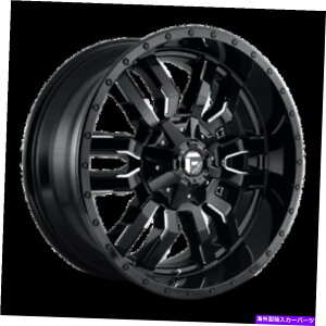 �z�C�[���@4�{�Z�b�g 20x9�R��1PC D595�X���b�W�O���X�u���b�N�~�����O�z�C�[��6x135/6x5.5�i1mm�j�Z�b�g4 20x9 Fuel 1PC D595 SLEDGE Gloss Black Milled Wheels 6x135/6x5.5 (1mm) Set of 4�y���s�A���i�z