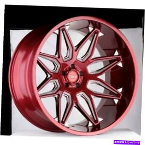 zC[@4{Zbg 24x14 Tuff T3BLfB[bhzC[5x5i-72mmjZbg4 24x14 Tuff T3B CANDY RED Wheel 5x5 (-72mm) Set of 4