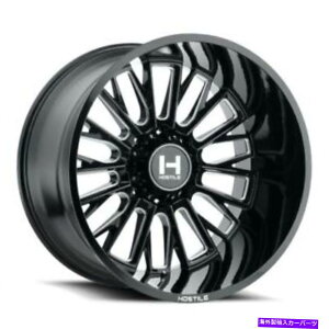 zC[@4{Zbg 24x14GΓIH114t[[u[hJbgiubN~OjzC[8x170i-76mmjZbg4 24x14 Hostile H114 Fury Blade Cut (Black Milled) Wheels 8x170 (-76mm) Set of 4