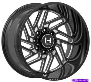 zC[@4{Zbg 24x14GΓIH116WO\[u[hJbgiubN~OjzC[8x6.5i-76mmjZbg4 24x14 Hostile H116 Jigsaw Blade Cut (Black Milled) Wheels 8x6.5 (-76mm) Set of 4