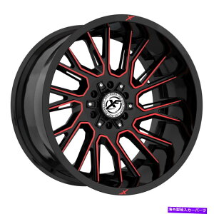 �z�C�[���@4�{�Z�b�g 22x12 XF�I�t���[�hXF-230�O���X�u���b�N�@�B���H���b�h�z�C�[���u�����N�i-44mm�j�Z�b�g4 22x12 XF Off-Road XF-230 Gloss Black Machined Red Wheels Blank (-44mm) Set of 4�y���s�A���i�z