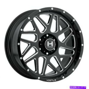 �z�C�[���@4�{�Z�b�g 22x12�G�ΓI��H108�X�v���P�b�g�u���[�h�J�b�g�iBLK�~���h�j�z�C�[��6x5.5�i-44mm�j�Z�b�g4 22x12 Hostile H108 Sprocket Blade Cut (Blk Milled) Wheels 6x5.5 (-44mm) Set of 4�y���s�A���i�z