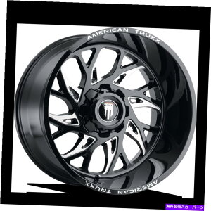 ホイール 4本セット 20x10 American Truxx Destiny Black/Milled Wheels 8x6.5(-24mm)セット4 20x10 American Truxx Destiny Black/Milled Wheels 8x6.5 (-24mm) Set of 4