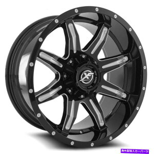 �z�C�[���@4�{�Z�b�g 22x12 XF�I�t���[�hXF-215�O���X�u���b�N�~�����O�z�C�[��6x135/6x5.5�i-44mm�j�Z�b�g4 22x12 XF Off-Road XF-215 Gloss Black Milled Wheels 6x135/6x5.5 (-44mm) Set of 4�y���s�A���i�z