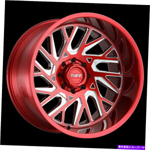zC[@4{Zbg 24x14 Tuff T4BLfB[bh~OꂽzC[5x5i-72mmjZbg4 24x14 Tuff T4B Candy Red & Milled DIRECTIONAL Wheels 5x5 (-72mm) Set of 4