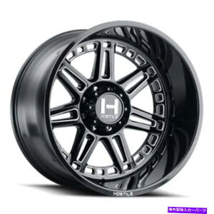 �z�C�[���@4�{�Z�b�g 24x14�G�ΓI��H124���i�e�B�b�N�u���[�h�J�b�g�iBLK�~���h�j�z�C�[��8x6.5�i-76mm�j�Z�b�g4 24x14 Hostile H124 Lunatic Blade Cut (Blk Milled) Wheels 8x6.5 (-76mm) Set of 4�y���s�A���i�z