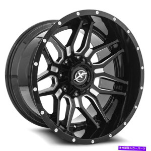 �z�C�[���@4�{�Z�b�g 24x14 XF�I�t���[�hXF-222�O���X�u���b�N�~�����O�z�C�[��6x135/6x5.5�i-76mm�j�Z�b�g4 24x14 XF Off-Road XF-222 Gloss Black Milled Wheels 6x135/6x5.5 (-76mm) Set of 4�y���s�A���i�z