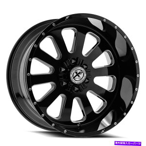 �z�C�[���@4�{�Z�b�g 24x12 XFX�t���[XFX-302�O���X�u���b�N���~���h�z�C�[��5x5/5x5.5�i-44mm�j�Z�b�g4 24x12 XFX Flow XFX-302 Gloss Black & Milled Wheels 5x5/5x5.5 (-44mm) Set of 4�y���s�A���i�z