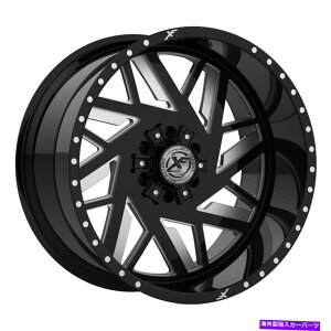 �z�C�[���@4�{�Z�b�g 24x12 xfx flow xfx-306�O���X�u���b�N���~���h�z�C�[��5x5/5x5.5�i-44mm�j�Z�b�g4 24x12 XFX Flow XFX-306 Gloss Black & Milled Wheels 5x5/5x5.5 (-44mm) Set of 4�y���s�A���i�z