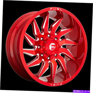 ホイール 4本セット 22x10燃料D745セイバーキャンディレッドミルホイール6x135(-18mm)セット4セット 22x10 Fuel D745 Saber Candy Red Milled Wheels 6x135 (-18mm) Set of 4