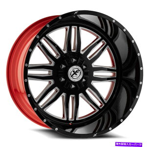 �z�C�[���@4�{�Z�b�g 24x12 XFX�t���[XFX-303���b�h�z�C�[��5x5/5x5.5�i-44mm�j�Z�b�g4��blk�~�� 24x12 XFX Flow XFX-303 Blk Milled W/Red Wheels 5x5/5x5.5 (-44mm) Set of 4�y���s�A���i�z