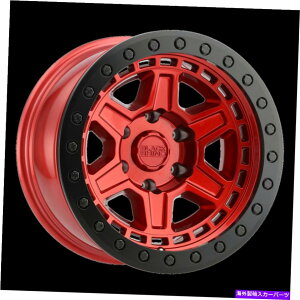 �z�C�[���@4�{�Z�b�g 17x9�u���b�N�T�C�����m���m�L�����f�B�[���b�hw/�u���b�N���b�v�G�b�W�z�C�[��5x5�i0mm�j�Z�b�g4�̃Z�b�g 17x9 Black Rhino Reno Candy Red W/ Black Lip Edge Wheel 5x5 (0mm) Set of 4�y���s