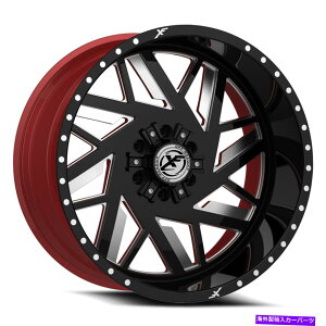 �z�C�[���@4�{�Z�b�g 24x12 xfx flow xfx-306 blk milled w/red wheels 6x135/6x5.5�i-44mm�j�Z�b�g4 24x12 XFX Flow XFX-306 Blk Milled W/Red Wheels 6x135/6x5.5 (-44mm) Set of 4�y���s�A���i�z