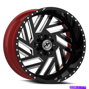 �z�C�[���@4�{�Z�b�g 24x12 xfx flow xfx-304 blk milled w/red wheels 6x135/6x5.5�i-44mm�j�Z�b�g4 24x12 XFX Flow XFX-304 Blk Milled W/Red Wheels 6x135/6x5.5 (-44mm) Set of 4�y���s�A���i�z