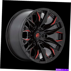 ホイール　4本セット 20x10燃料オフロードD823炎ブラックミルドレッドホイール6x135（-18mm）セット4 20x10 Fuel Off-Road D823 Flame Black Milled Red Wheels 6x135 (-18mm) Set of 4