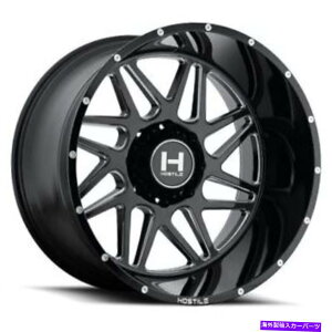 �z�C�[���@4�{�Z�b�g 24x14�G�ΓI��H108�X�v���P�b�g�u���[�h�J�b�g�iBLK�~���h�j�z�C�[��8x6.5�i-76mm�j�Z�b�g4 24x14 Hostile H108 Sprocket Blade Cut (Blk Milled) Wheels 8x6.5 (-76mm) Set of 4�y���s�A���i�z