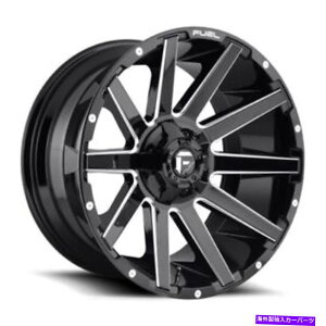 �z�C�[���@4�{�Z�b�g 24x14 d615�R���R���g���O���X�u���b�N���~���h�z�C�[��5x5/5x5.5�i-75mm�j�Z�b�g4 24x14 D615 Fuel Contra Gloss Black & Milled Wheels 5x5/5x5.5 (-75mm) Set of 4