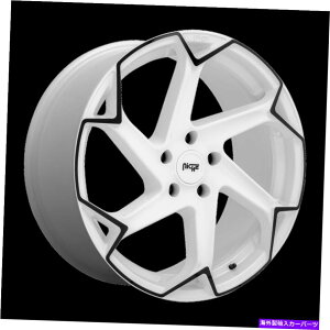 �z�C�[���@4�{�Z�b�g 20x10.5�j�b�`1pc m257�t���b�V���O���X�z���C�g�ƍ����z�C�[��5x112�i27mm�j�Z�b�g4 20x10.5 Niche 1pc M257 FLASH Gloss White With Black Wheel 5x112 (27mm) Set of 4�y���s�A���i�z