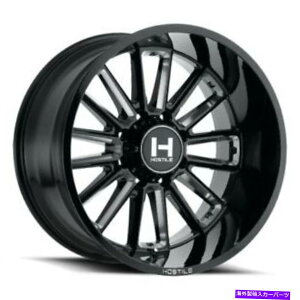 zC[@4{Zbg 22x12GΓIH115vf^[u[hJbgiBLK~hjzC[8x180i-44mmjZbg4 22x12 Hostile H115 Predator Blade Cut (Blk Milled) Wheels 8x180 (-44mm) Set of 4