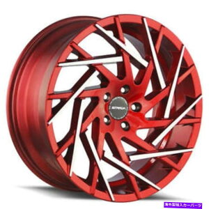 �z�C�[���@4�{�Z�b�g �i4�j20 "StradaWheels nido�L�����f�B�[���b�h�@�B���H���ꂽ�q���g�����ib10�j (4) 20" Strada Wheels Nido Candy Red with Machined Tips Rims(B10)