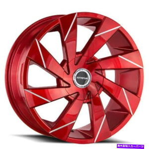 �z�C�[���@4�{�Z�b�g �i4�j22 "StradaWheels Moto Candy Apple Red Milled Rims�iB43�j (4) 22" Strada Wheels Moto Candy Apple Red Milled Rims(B43)