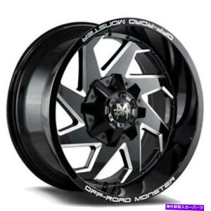 zC[@4{Zbg i4j20x12It[hX^[zC[M09OXubN~OiB43j (4) 20x12 Off Road Monster Wheels M09 Gloss Black Milled Rims (B43)
