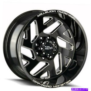 zC[@4{Zbg i4j20 "It[hX^[zC[M19OXubN~OiB41j (4) 20" Off Road Monster Wheels M19 Gloss Black Milled Rims (B41)