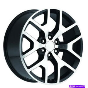 �z�C�[���@4�{�Z�b�g �i4�j22 "GMC Sierra Wheels 288�����@�B���HOEM���v���J�����iB1�j (4) 22" GMC Sierra Wheels 288 Black Machined OEM Replica Rims(B1)