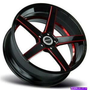 �z�C�[���@4�{�Z�b�g �i4�j20 StradaWheels Perfetto Gloss Black Candy Red Milled Rims�iB11�j (4) 20 Strada Wheels Perfetto Gloss Black Candy Red Milled Rims(B11)