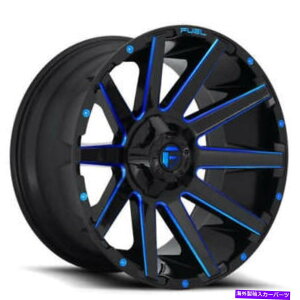 �z�C�[���@4�{�Z�b�g �i4�j18 �R���z�C�[��D644�R���g������u���b�NW�����H���iB41�j (4) 18 Fuel Wheels D644 Contra Gloss Black w Blue Milled Off Road Rims(B41)�y���s�A���i�z